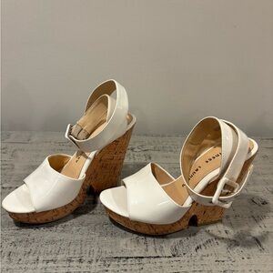 Chinese Laundry White Wedge Sandals